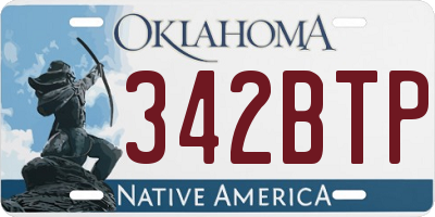 OK license plate 342BTP