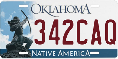OK license plate 342CAQ