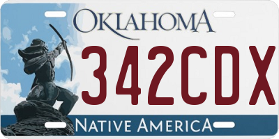 OK license plate 342CDX