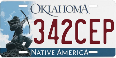 OK license plate 342CEP