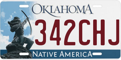 OK license plate 342CHJ
