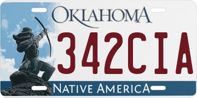 OK license plate 342CIA