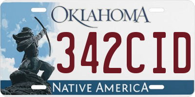 OK license plate 342CID