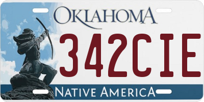 OK license plate 342CIE