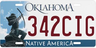 OK license plate 342CIG