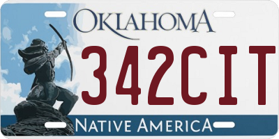 OK license plate 342CIT
