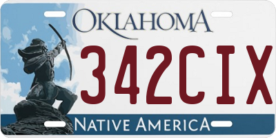 OK license plate 342CIX