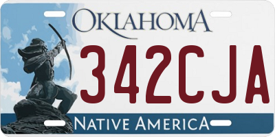 OK license plate 342CJA