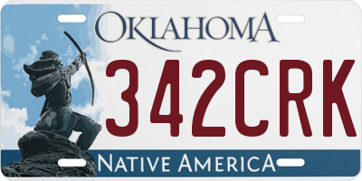 OK license plate 342CRK