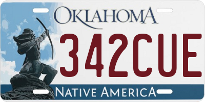 OK license plate 342CUE