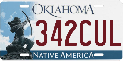 OK license plate 342CUL