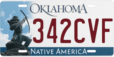 OK license plate 342CVF