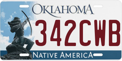 OK license plate 342CWB