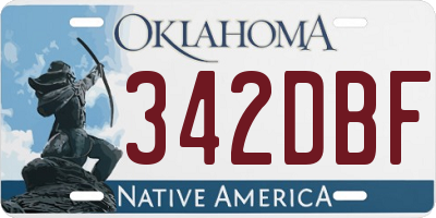 OK license plate 342DBF