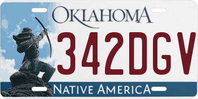 OK license plate 342DGV