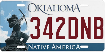 OK license plate 342DNB