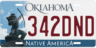 OK license plate 342DND