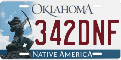 OK license plate 342DNF