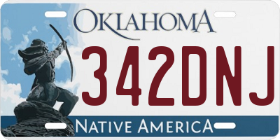 OK license plate 342DNJ