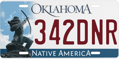 OK license plate 342DNR
