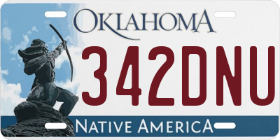 OK license plate 342DNU