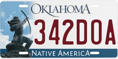 OK license plate 342DOA