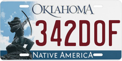 OK license plate 342DOF