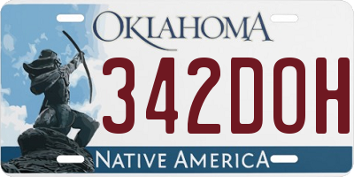 OK license plate 342DOH