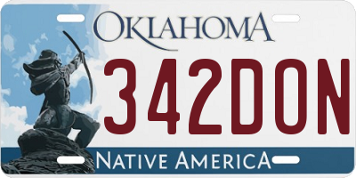 OK license plate 342DON
