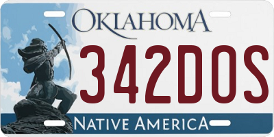 OK license plate 342DOS