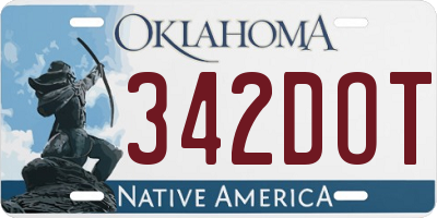 OK license plate 342DOT