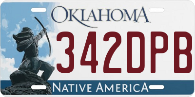 OK license plate 342DPB