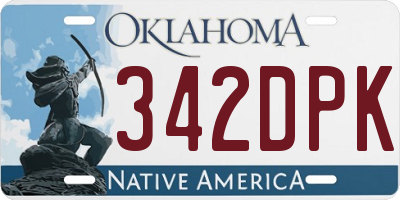 OK license plate 342DPK