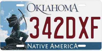 OK license plate 342DXF