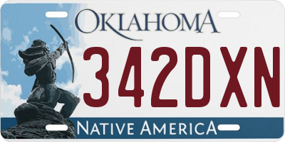 OK license plate 342DXN