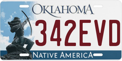OK license plate 342EVD