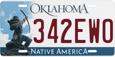 OK license plate 342EWO