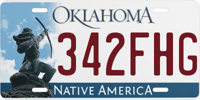 OK license plate 342FHG