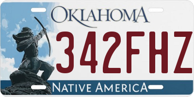 OK license plate 342FHZ