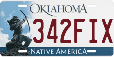 OK license plate 342FIX