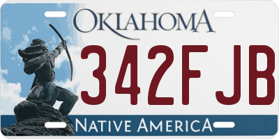 OK license plate 342FJB