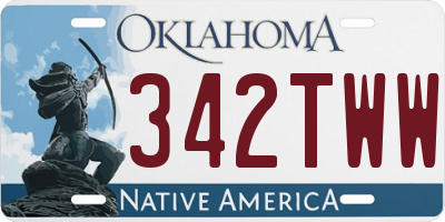 OK license plate 342TWW