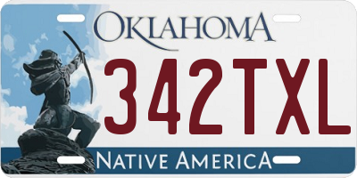 OK license plate 342TXL