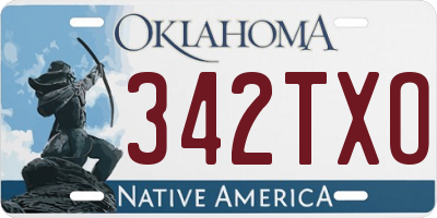 OK license plate 342TXO
