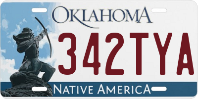 OK license plate 342TYA