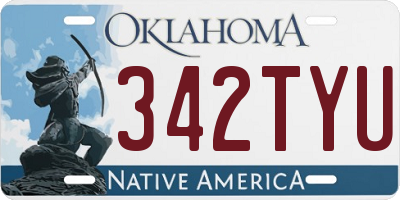OK license plate 342TYU