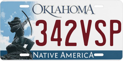 OK license plate 342VSP