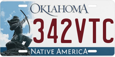 OK license plate 342VTC