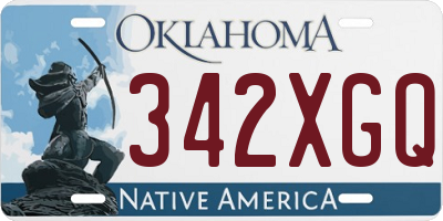 OK license plate 342XGQ