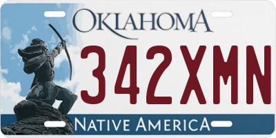 OK license plate 342XMN